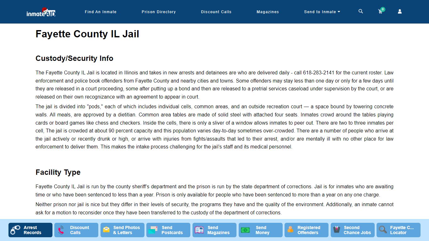 Fayette County IL Jail - InmateAid
